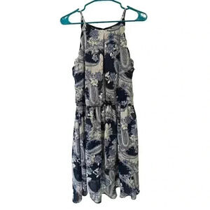 I.N. San Francisco Navy and White Halter Dress, Size XL, Pre-Owned